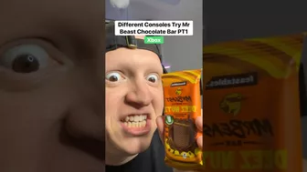 Consoles try @MrBeast chocolate bar PT1 #funny #gamer #comedy #relatable #skit #mrbeast