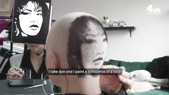 From Selena to Taylor Swift: This NYC artist paints celebrity faces on buzzed cut hair