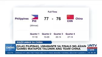 Gilas Pilipinas, pasok na sa finals ng Asian Games matapos pataubin ang China