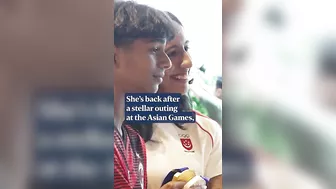 Shanti Pereira lands in Singapore to warm welcome after Asian Games triumph