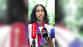 Shanti Pereira lands in Singapore to warm welcome after Asian Games triumph