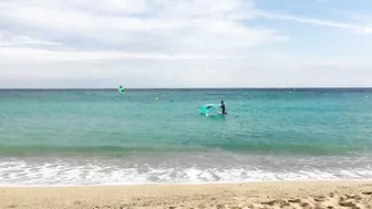 Platja de la Mar Bella is a Nudist Beach in Barcelona Spain - No Crowd in Oct 29