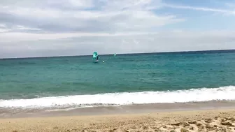 Platja de la Mar Bella is a Nudist Beach in Barcelona Spain - No Crowd in Oct 29