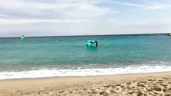 Platja de la Mar Bella is a Nudist Beach in Barcelona Spain - No Crowd in Oct 29