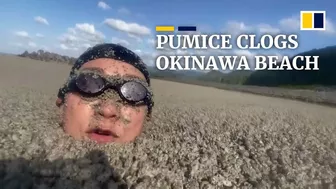 Pumice stone accumulation on Okinawa beach ‘disastrous’ for village