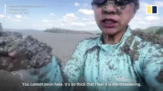 Pumice stone accumulation on Okinawa beach ‘disastrous’ for village