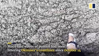 Pumice stone accumulation on Okinawa beach ‘disastrous’ for village