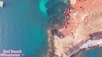 Red&White&Black Beach - Greece (4K drone view)