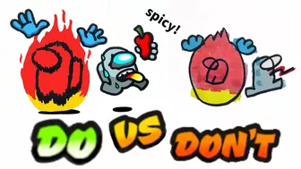 Cool DOs vs DON'Ts Among Us "SPICY IMPOSTER Mod" Drawing Compilation in 2 minutes Challenge!