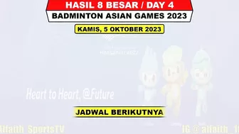 Hasil Lengkap Badminton Asian Games 2023 Hari Ini Babak 8 Besar ~ JORJI Kalah ~ SHI YU QI Menang