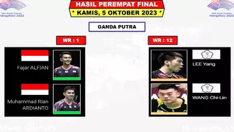 Hasil Lengkap Badminton Asian Games 2023 Hari Ini Babak 8 Besar ~ JORJI Kalah ~ SHI YU QI Menang