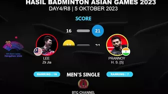 Hasil Badminton Asian Games 2023 Hari ini: Ginting vs Lee Shi Feng | Asian Games Badminton Day4/R8