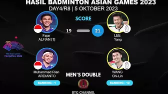 Hasil Badminton Asian Games 2023 Hari ini: Ginting vs Lee Shi Feng | Asian Games Badminton Day4/R8