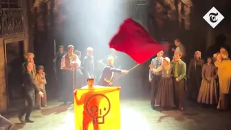 Just Stop Oil disrupt Les Miserables by jumping up on stage