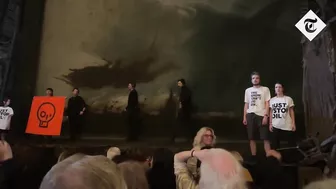 Just Stop Oil disrupt Les Miserables by jumping up on stage