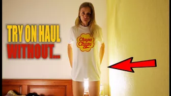 Try on haul new transparent T-shirt with Tina