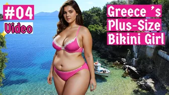 Greece's Radiant Beauty: Plus-Size Muse in Bikini Undergarments