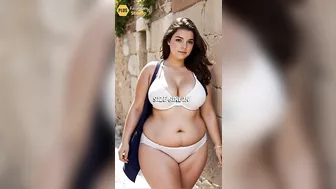 Greece's Radiant Beauty: Plus-Size Muse in Bikini Undergarments