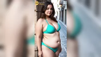 Greece's Radiant Beauty: Plus-Size Muse in Bikini Undergarments