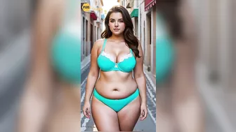 Greece's Radiant Beauty: Plus-Size Muse in Bikini Undergarments