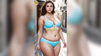 Greece's Radiant Beauty: Plus-Size Muse in Bikini Undergarments