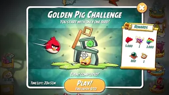 Angry Birds 2 Golden Pig Challenge 6 Rooms (Red Bird)