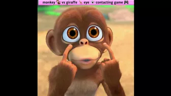 Monkey vs Giraffe: Epic Eye Contact Challenge Game Showdown! ???????????? #shorts