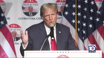 Donald Trump speaks to crowd at West Palm Beach rally