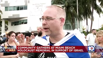 Israeli supporters meet at Holocaust Memorial in Miami Beach