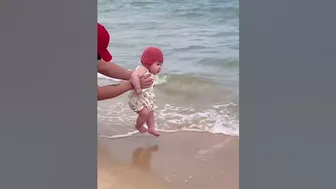 baby at the beach for the first time ❤️ ???? taeeizz