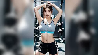 [4K AI art] 운동하는미녀 (돌핀팬츠,스포츠브라) AI 룩북 / Beautiful woman exercising (dolphin pants, sports bra)