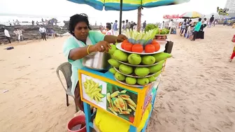 Visakhapatnam Beach Side Sweet Didi Selling Chatpata Kaccha Aam Masala Rs 30 Only l Vizag Food Tour