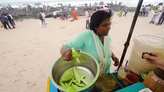 Visakhapatnam Beach Side Sweet Didi Selling Chatpata Kaccha Aam Masala Rs 30 Only l Vizag Food Tour