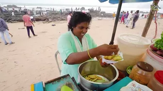 Visakhapatnam Beach Side Sweet Didi Selling Chatpata Kaccha Aam Masala Rs 30 Only l Vizag Food Tour