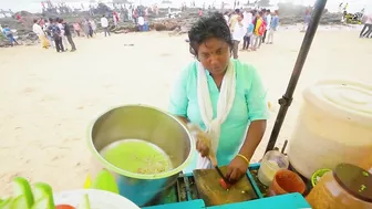 Visakhapatnam Beach Side Sweet Didi Selling Chatpata Kaccha Aam Masala Rs 30 Only l Vizag Food Tour