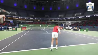 ATP Tennis Players Attempt The Wrong-Handed Serve Challenge!