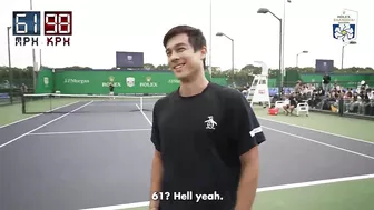 ATP Tennis Players Attempt The Wrong-Handed Serve Challenge!