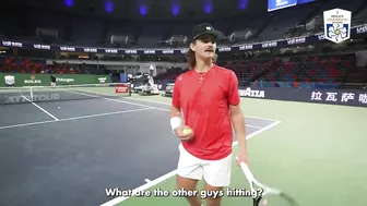 ATP Tennis Players Attempt The Wrong-Handed Serve Challenge!