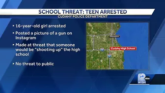 Teen arrested for school shooting threat on Instagram at Cudahy High School