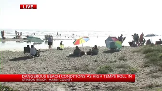 Bay Area heat brings large crowds to beach