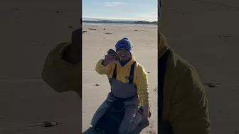 Clamming on the beach