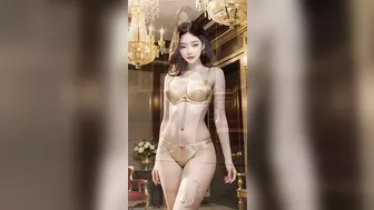 AI Art Lookbook 4K | Golden Underwear 3 | Lingerie Fashion Show | AI Beauty Girl | AI 룩북 실사 그림