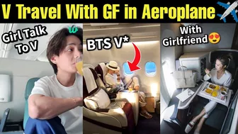 [Full Video] BTS V Travel With GF in Flight ✈️ Talking to Girlfriend in Weverse LIVE ???? BTS V GF ????