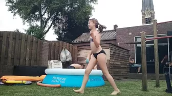 Girl Gymnastic Flexibility Stretching Waterfun