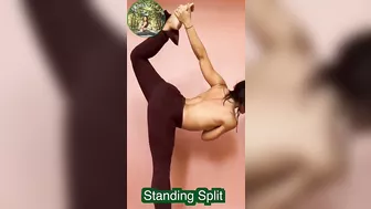 Morning Yoga Stretching Woman Does Standing Split #shorts