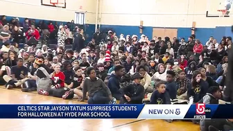 Boston students surprised by visit from celebrity on Halloween