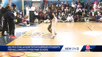 Boston students surprised by visit from celebrity on Halloween