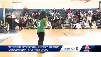 Boston students surprised by visit from celebrity on Halloween