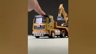 JCB Construction Vehicle Models Excavator, Flatbed Trailer #viral #diecast #shorts