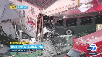 Multiple injuries reported as bus crashes into building in Long Beach